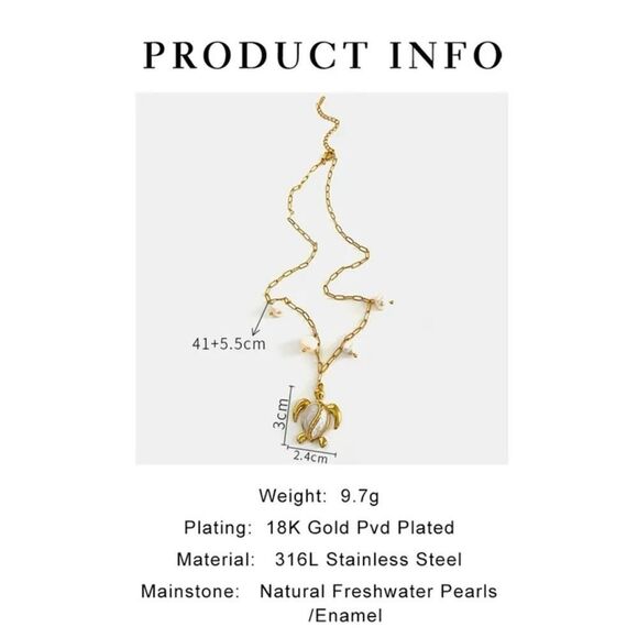 Gold Plated Nautilus Turtle Pendant Necklace - Picture 6 of 6